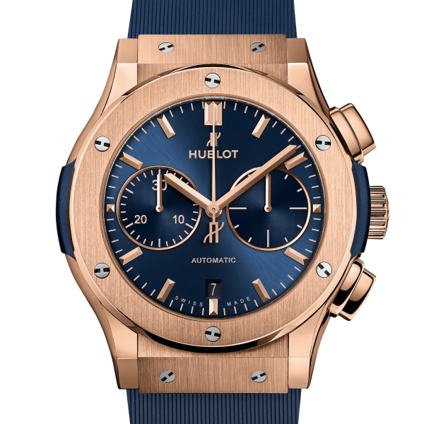 HUBLOT CLASSIC FUSION CHRONOGRAP KING GOLD BLUE