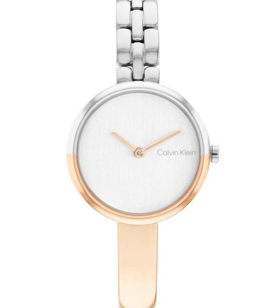 CALVIN KLIEN WOMEN ROUND DUAL TONE WATCH